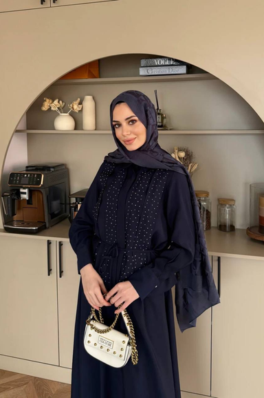 Taş Detaylı Etekli Takım - Lacivert